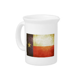 Texas Flag Grunge effect Beverage Pitcher