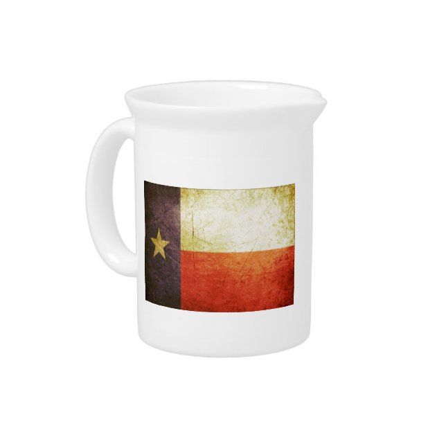 Texas Flag Grunge effect Beverage Pitcher (Left)