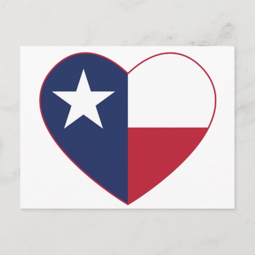 Texas Flag Heart Postcard
