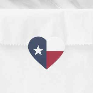 Texas Flag Heart Sticker