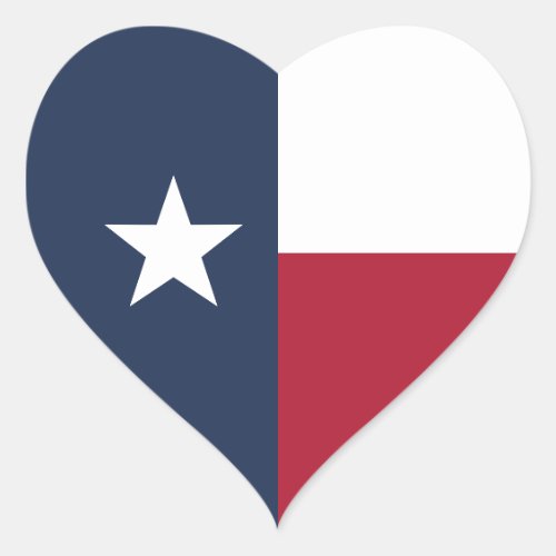 Texas Flag Heart Sticker