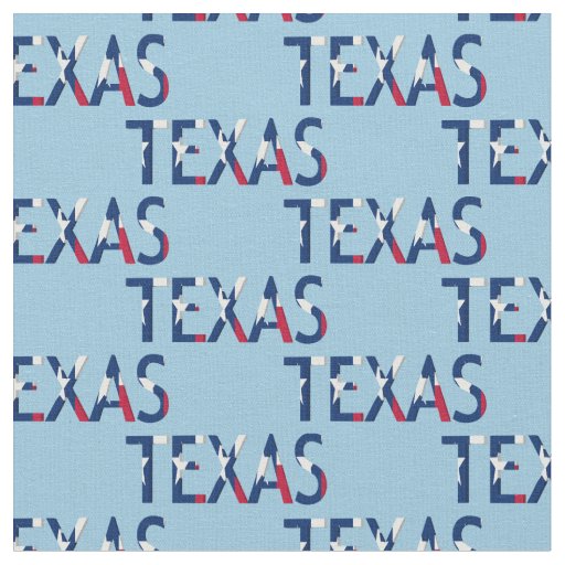 Texas Flag In The Word Texas on lt blue Fabric