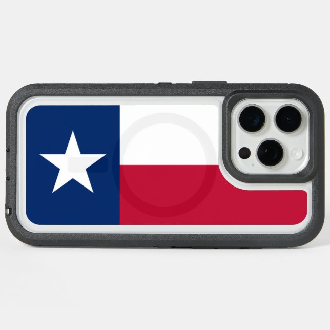 Texas Flag iPhone 15 Pro Max Case (Back Horizontal (White Titanium))