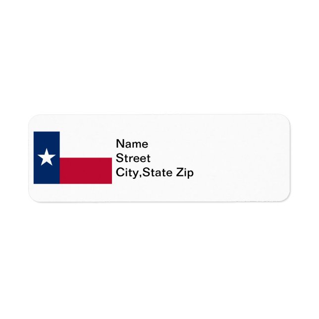 Texas Flag Label (Front)