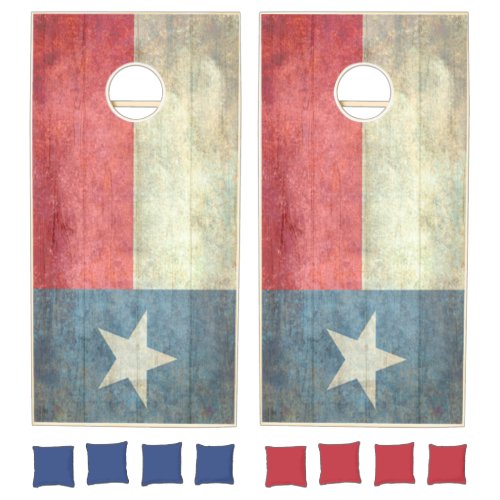 Texas Flag Lone star Rustic Wood Patriotic  Cornhole Set