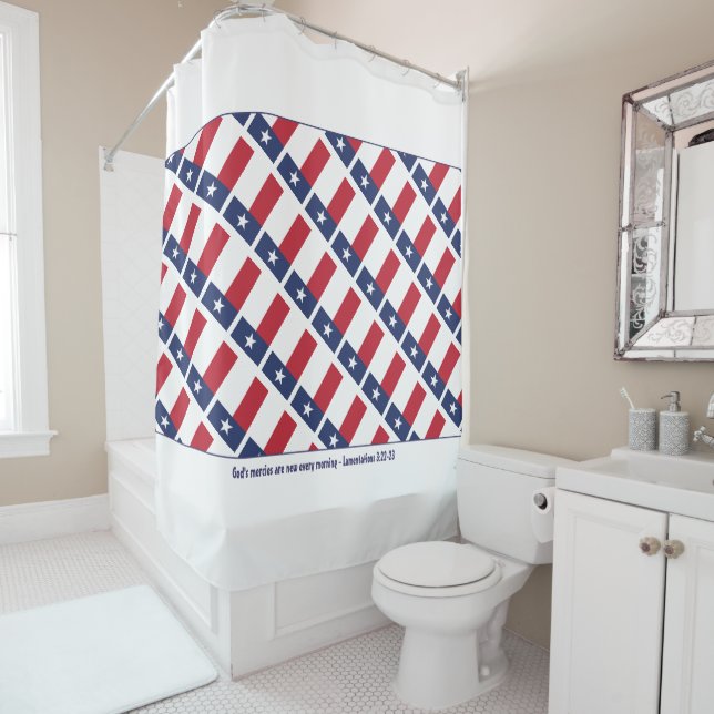 TEXAS FLAG Lone Star State Customized Scripture Shower Curtain (In Situ)