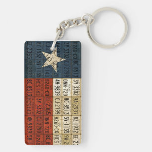 Texas Flag Lone Star State License Plate Art Chain Keychain