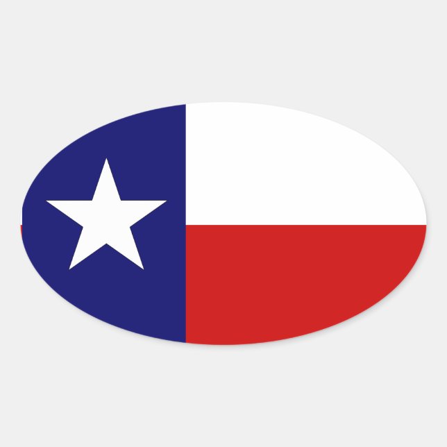 Texas Flag Lone Star State Travel Oval sticker (Front)