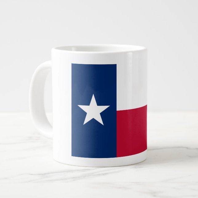 Texas Flag: Longhorns, The Texan Lone Star State Giant Coffee Mug (Front Left)