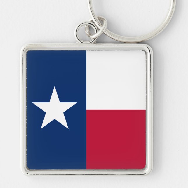 Texas Flag: Longhorns, The Texan Lone Star State Keychain (Front)