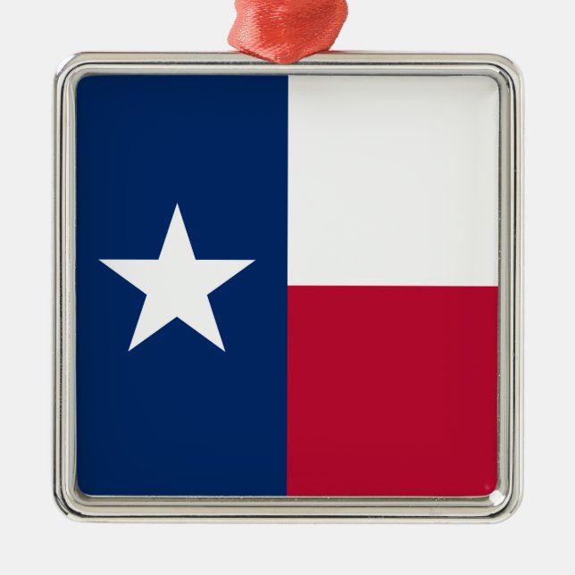 Texas Flag: Longhorns, The Texan Lone Star State Metal Ornament (Front)