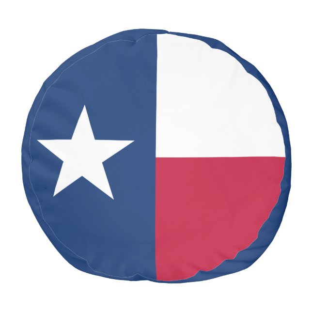 Texas Flag: Longhorns, The Texan Lone Star State Pouf (Top)
