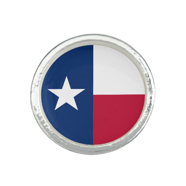 Texas Flag: Longhorns, The Texan Lone Star State Ring (Front)