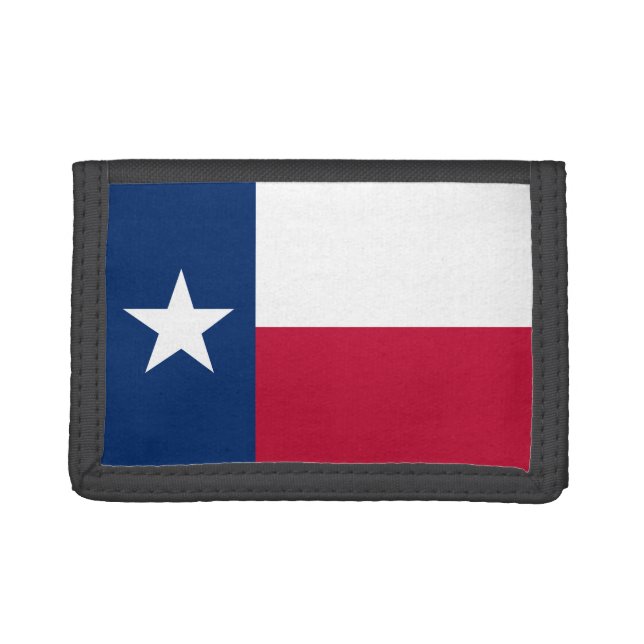 Texas Flag: Longhorns, The Texan Lone Star State Trifold Wallet (Front)