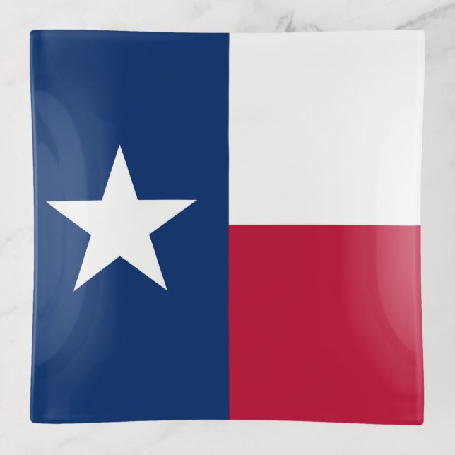Texas Flag: Longhorns, The Texan Lone Star State Trinket Tray (Front)