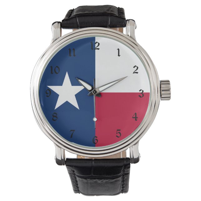 Texas Flag: Longhorns, The Texan Lone Star State Watch (Front)