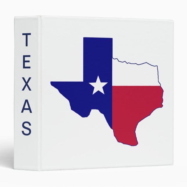 Texas Flag Map 3 Ring Binder (Front/Spine)