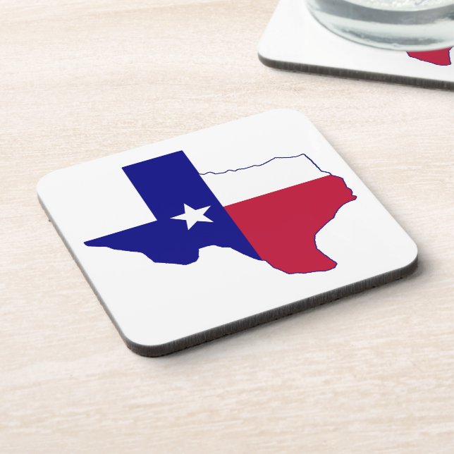 Texas Flag Map Beverage Coaster (Left Side)