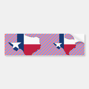 Texas Flag Map Bumper Sticker