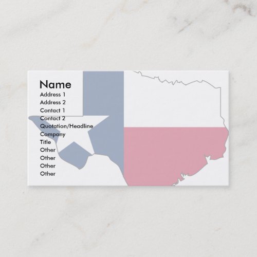 Texas Flag Map Business Cards