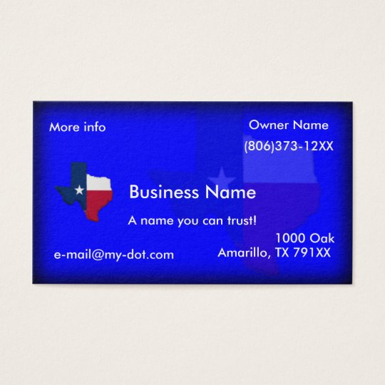 Texas Flag-Map Business Cards