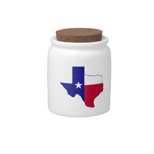 Texas Flag Map Candy Jar