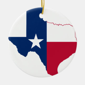 Texas flag map ceramic ornament