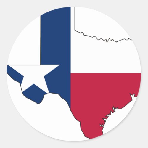 Texas Flag Map Classic Round Sticker