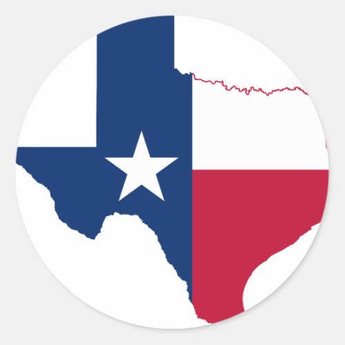 Texas flag map classic round sticker