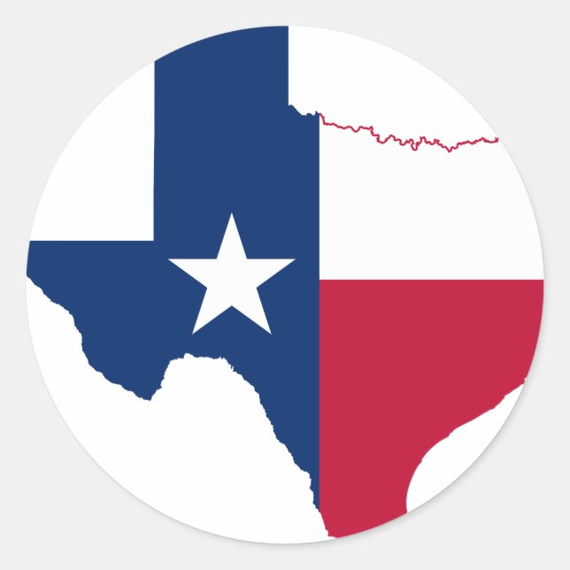 Texas flag map classic round sticker (Front)