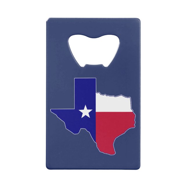 Texas Flag Map Credit Card Bottle Opener (Front)