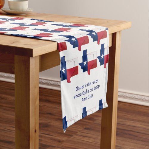 TEXAS Flag Map Customized Scripture Short Table Runner