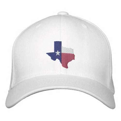 Texas Flag Map Embroidered Baseball Hat