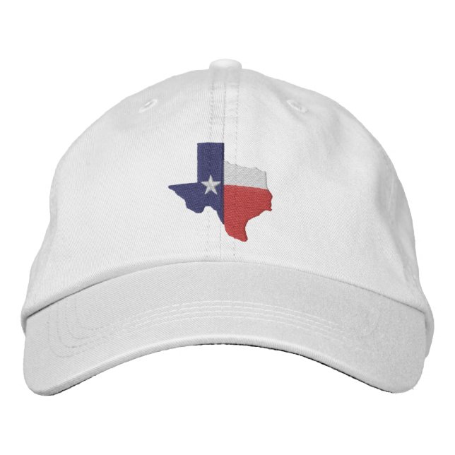 Texas Flag Map Embroidered Baseball Hat (Front)