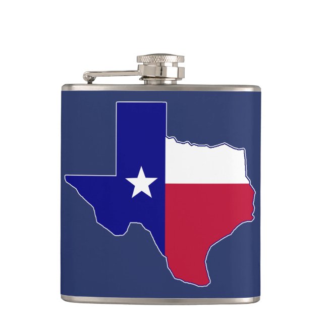 Texas Flag Map Flask (Front)