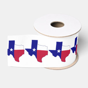 Texas Flag Map Grosgrain Ribbon
