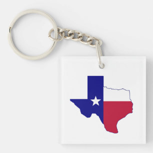 Texas Flag Map Keychain