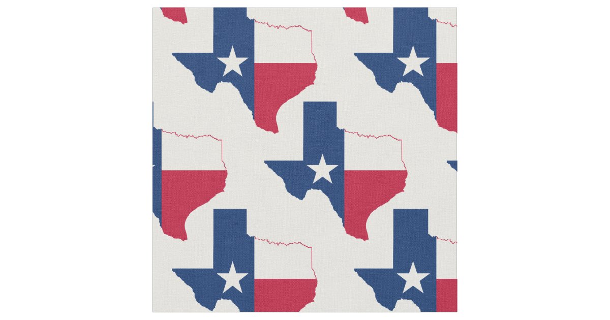 TEXAS Flag Map Outline Fabric | Zazzle