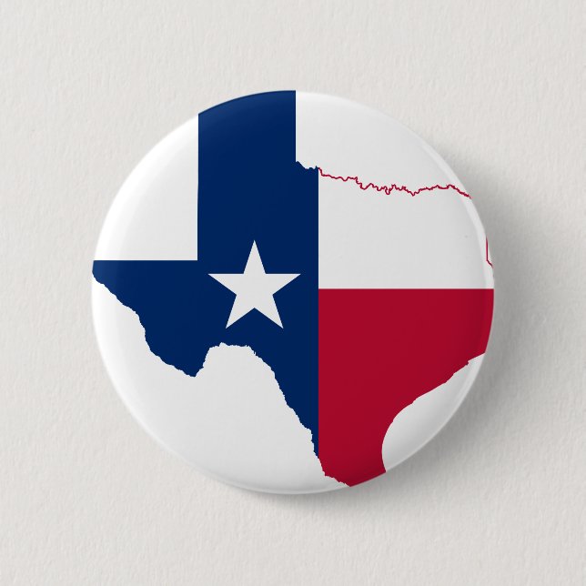 Texas flag map pinback button (Front)