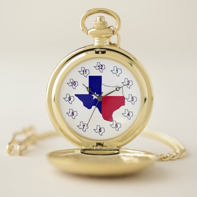 Texas Flag Map Pocket Watch (Inside)