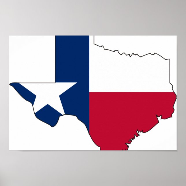 Texas Flag Map Poster (Front)