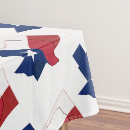 TEXAS Flag Map Stylish Patriotic Geometric Tablecloth