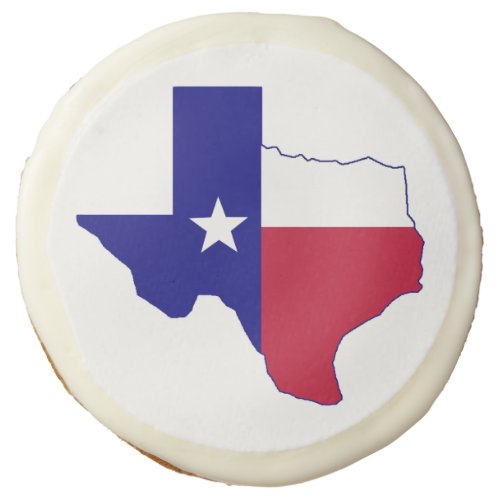 Texas Flag Map Sugar Cookie