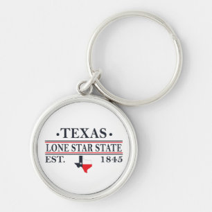 Texas flag map the lone star state keychain