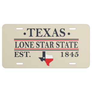 Texas flag map the lone star state license plate