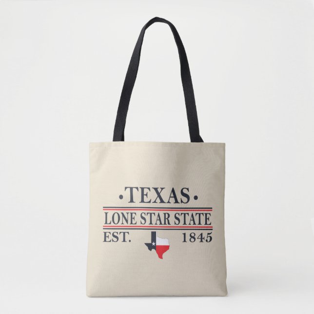 Texas flag map the lone star state tote bag (Front)