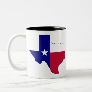 Texas Flag Map Two-Tone Coffee Mug