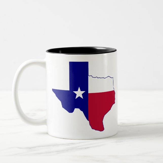 Texas Flag Map Two-Tone Coffee Mug (Left)
