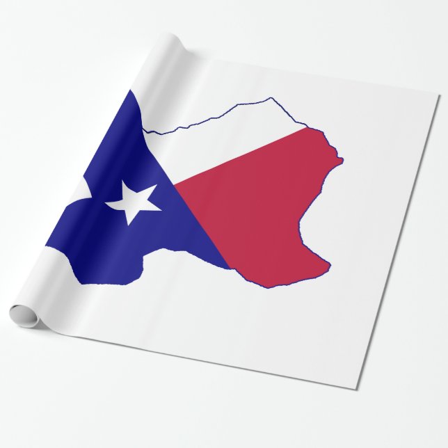 Texas Flag Map Wrapping Paper (Unrolled)