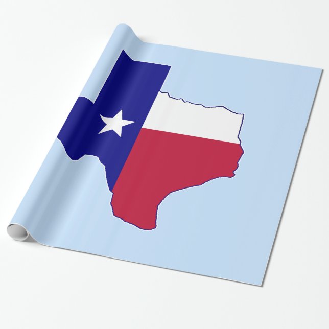 Texas Flag Map Wrapping Paper (Unrolled)